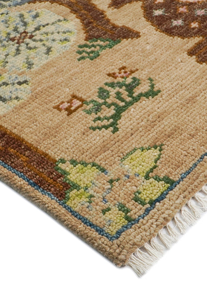 Animal Kingdom Woodland Scene Hand-Knotted Wool Rug