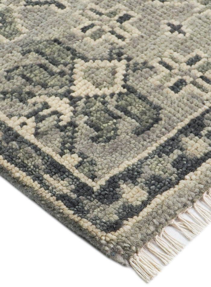 Freedom Tree Gray on Gray Hand-Knotted Wool Rug