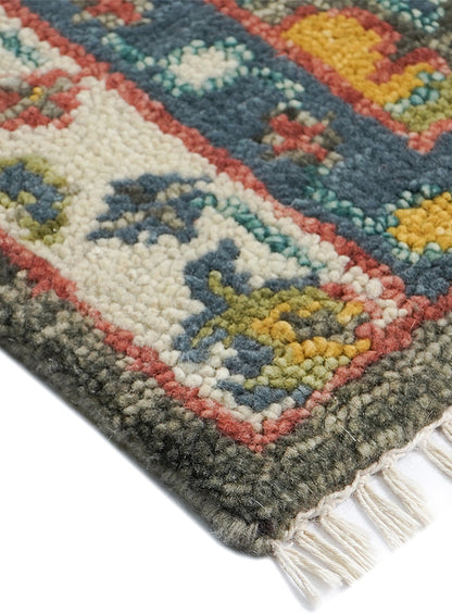 Donegal Distressed-Gray Hand-Knotted Wool Rug