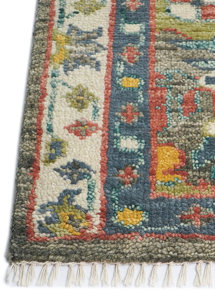 Donegal Distressed-Gray Hand-Knotted Wool Rug
