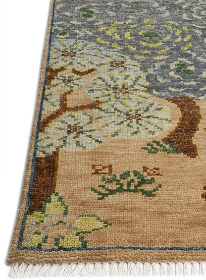 Animal Kingdom Woodland Scene Hand-Knotted Wool Rug