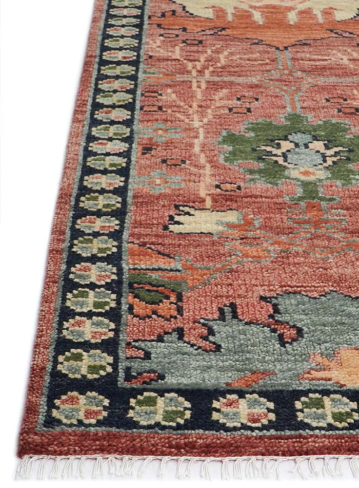 Donegal Burnt Rust Hand-Knotted Wool Rug