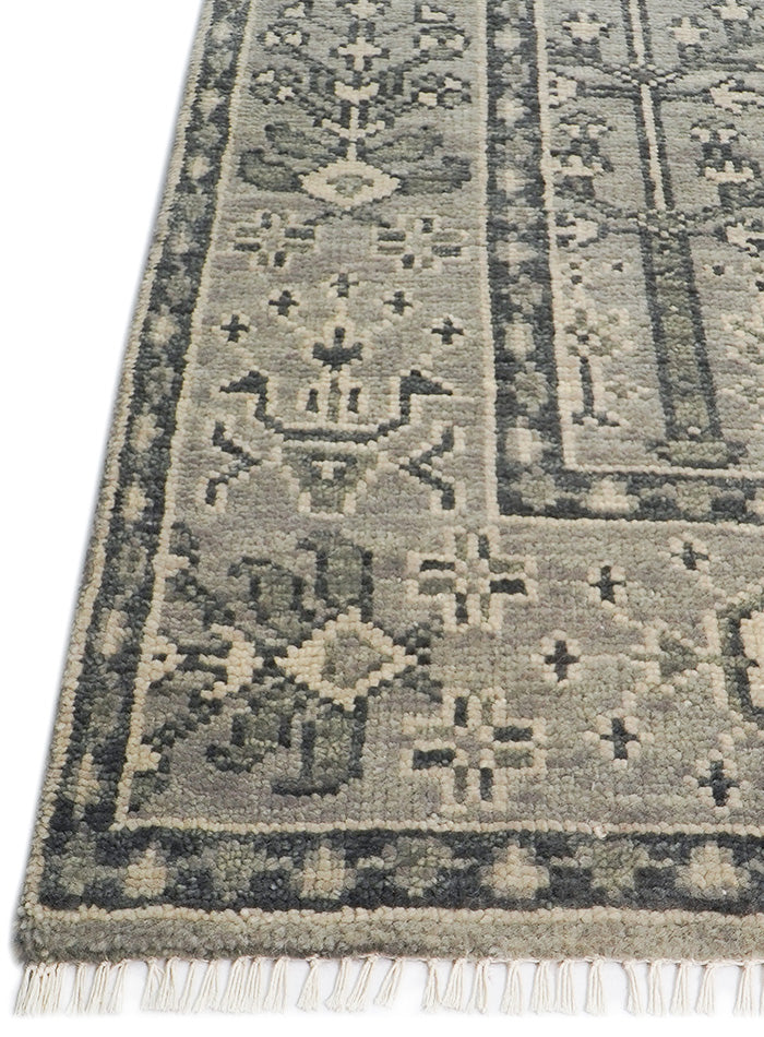 Freedom Tree Gray on Gray Hand-Knotted Wool Rug