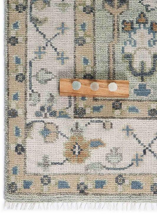 Tree of Life Soft Sage Hand-Knotted Wool Rug