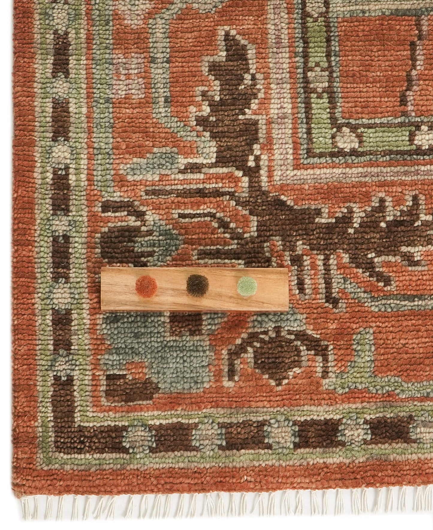 Rust Chaining Donegal Hand-Knotted Wool Rug