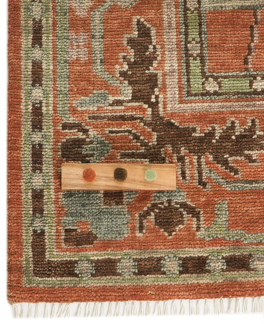 Rust Chaining Donegal Hand-Knotted Wool Rug