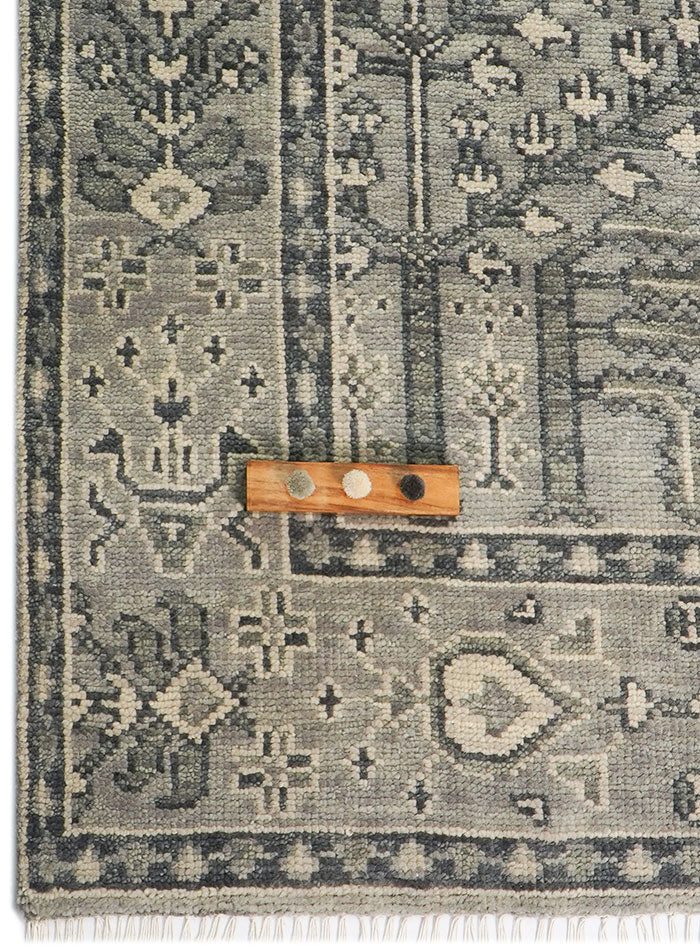 Freedom Tree Gray on Gray Hand-Knotted Wool Rug