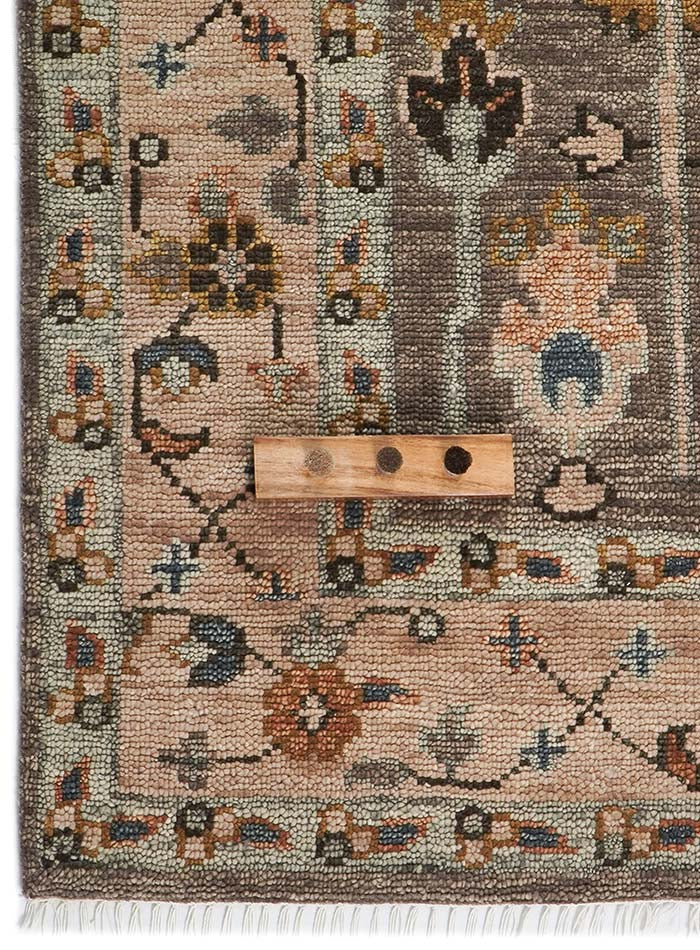 Tree of Life Mocha Brown Hand-Knotted Wool Rug