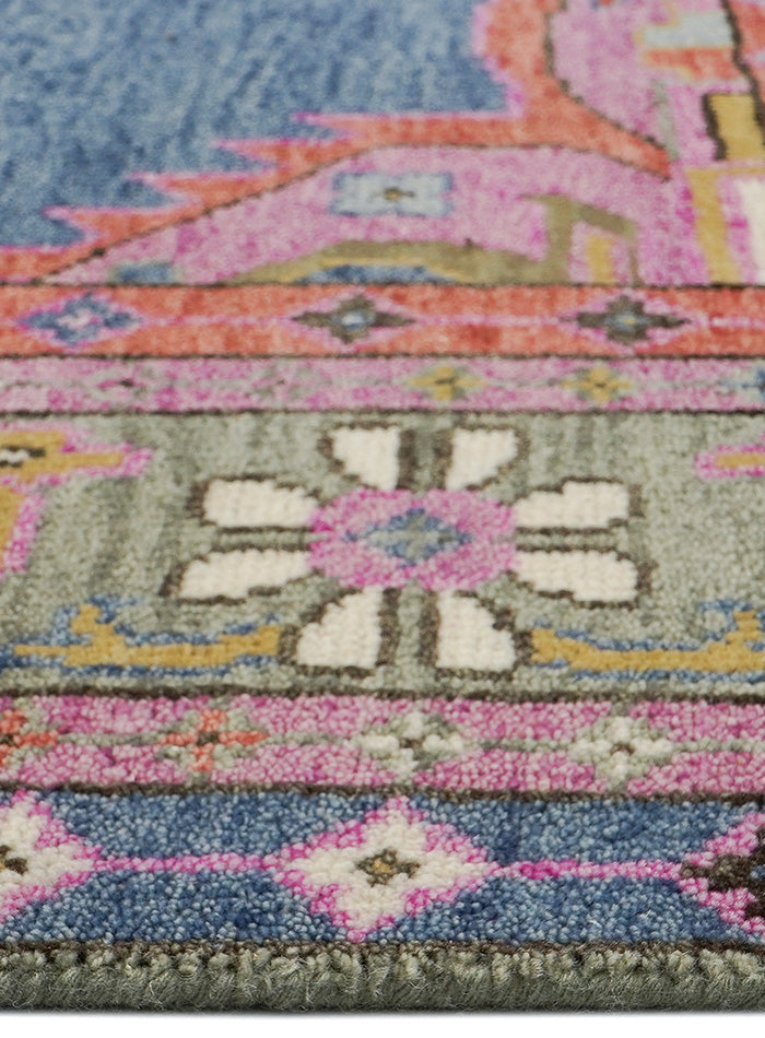 Kismet Blush Indigo Hand-Knotted Wool Rug