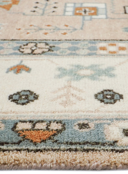 Oushak Hand-Knotted Wool Rug One-of-a-Kind - Soft Peach 8 x 10 ft