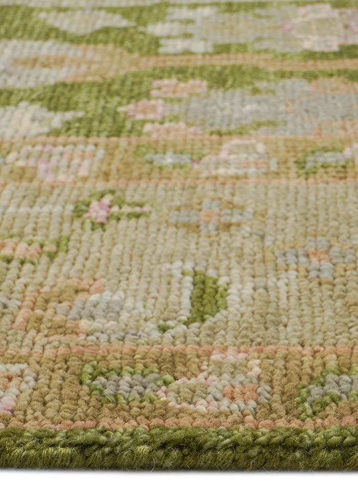 Tree of Life Moss Green Hand-Knotted Wool Rug