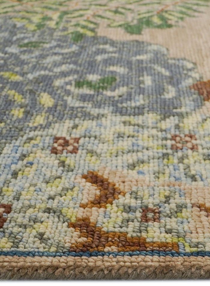 Animal Kingdom Woodland Scene Hand-Knotted Wool Rug