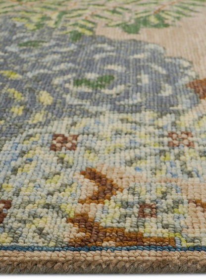 Animal Kingdom Woodland Scene Hand-Knotted Wool Rug