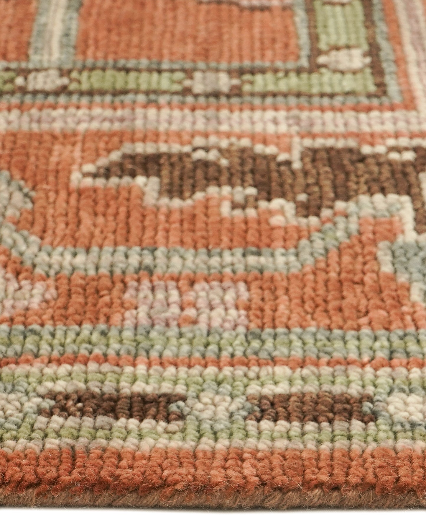 Rust Chaining Donegal Hand-Knotted Wool Rug