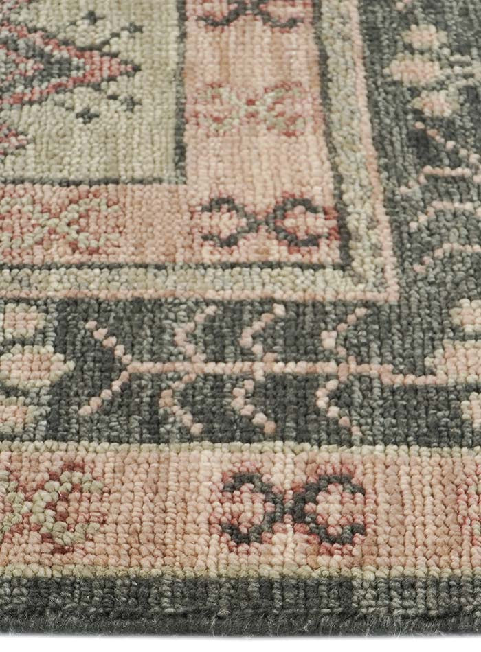 Kerman Antique Coral Hand-Knotted Wool Rug