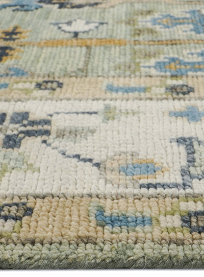 Tree of Life Soft Sage Hand-Knotted Wool Rug