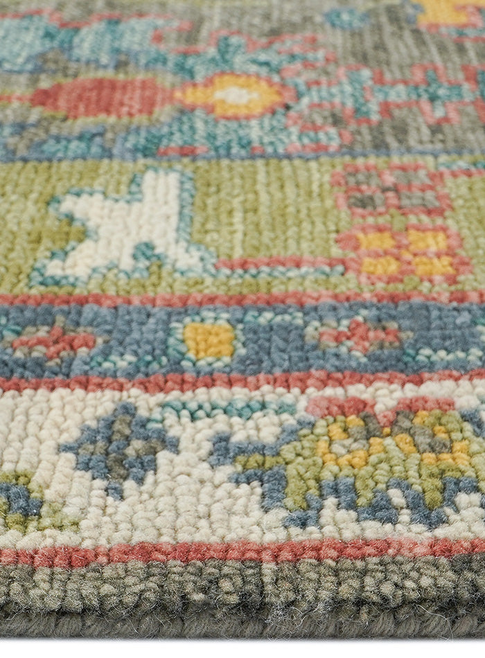 Donegal Distressed-Gray Hand-Knotted Wool Rug