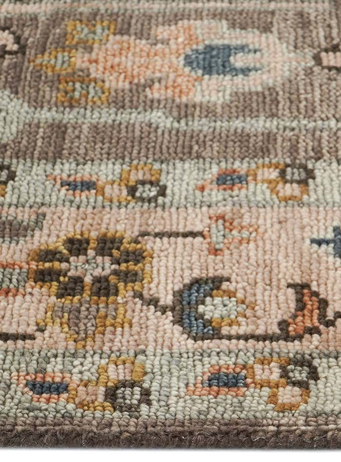 Tree of Life Mocha Brown Hand-Knotted Wool Rug