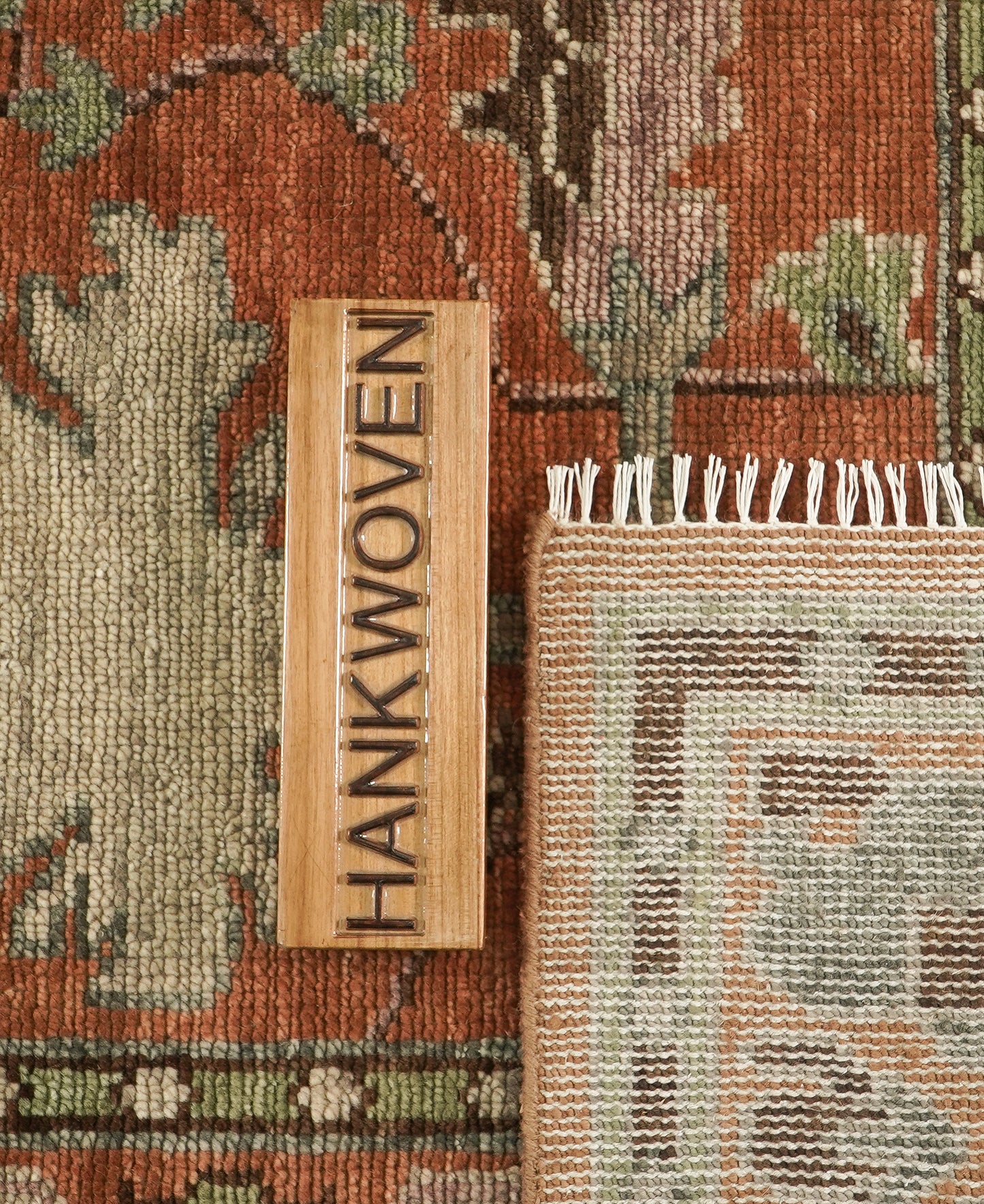 Rust Chaining Donegal Hand-Knotted Wool Rug
