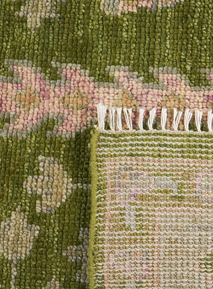 Tree of Life Moss Green Hand-Knotted Wool Rug