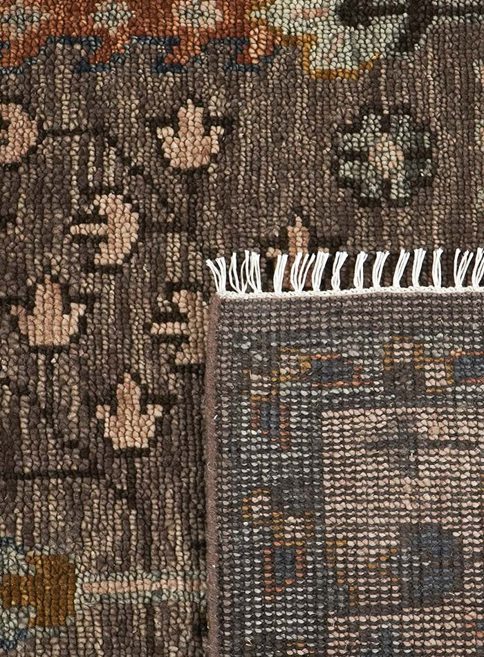 Tree of Life Mocha Brown Hand-Knotted Wool Rug