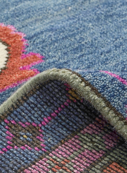Kismet Blush Indigo Hand-Knotted Wool Rug
