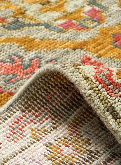 Meravine Coral Sage Hand-Knotted Wool Rug