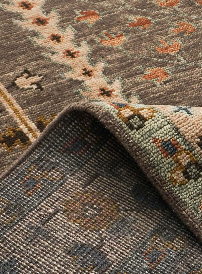 Tree of Life Mocha Brown Hand-Knotted Wool Rug