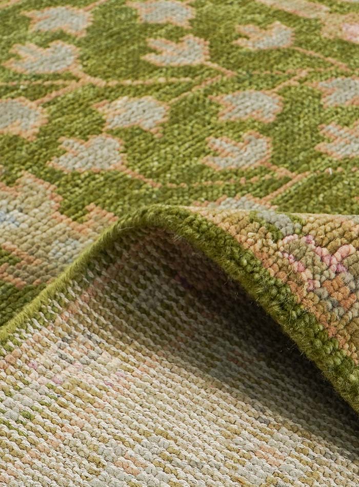 Tree of Life Moss Green Hand-Knotted Wool Rug