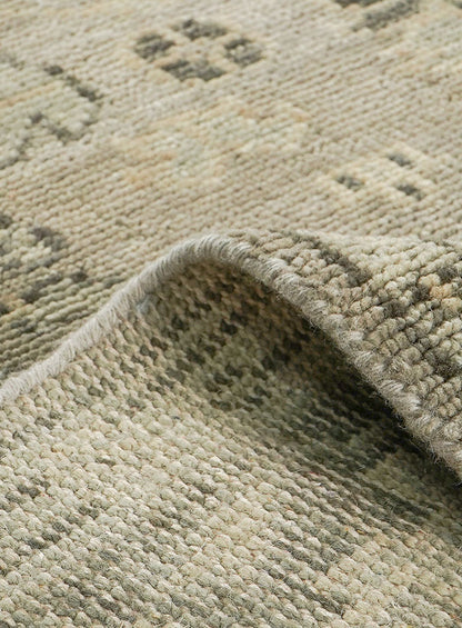 Lone Bloom Gray on Gray Hand-Knotted Wool Rug