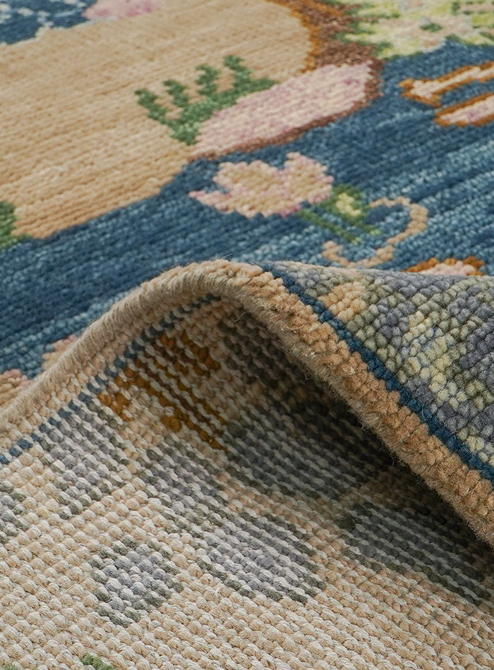 Animal Kingdom Woodland Scene Hand-Knotted Wool Rug