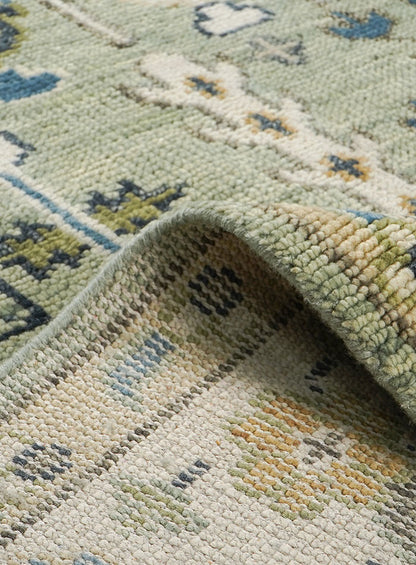 Tree of Life Soft Sage Hand-Knotted Wool Rug