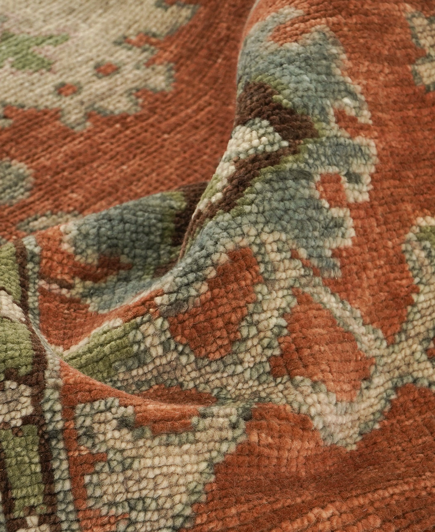 Rust Chaining Donegal Hand-Knotted Wool Rug
