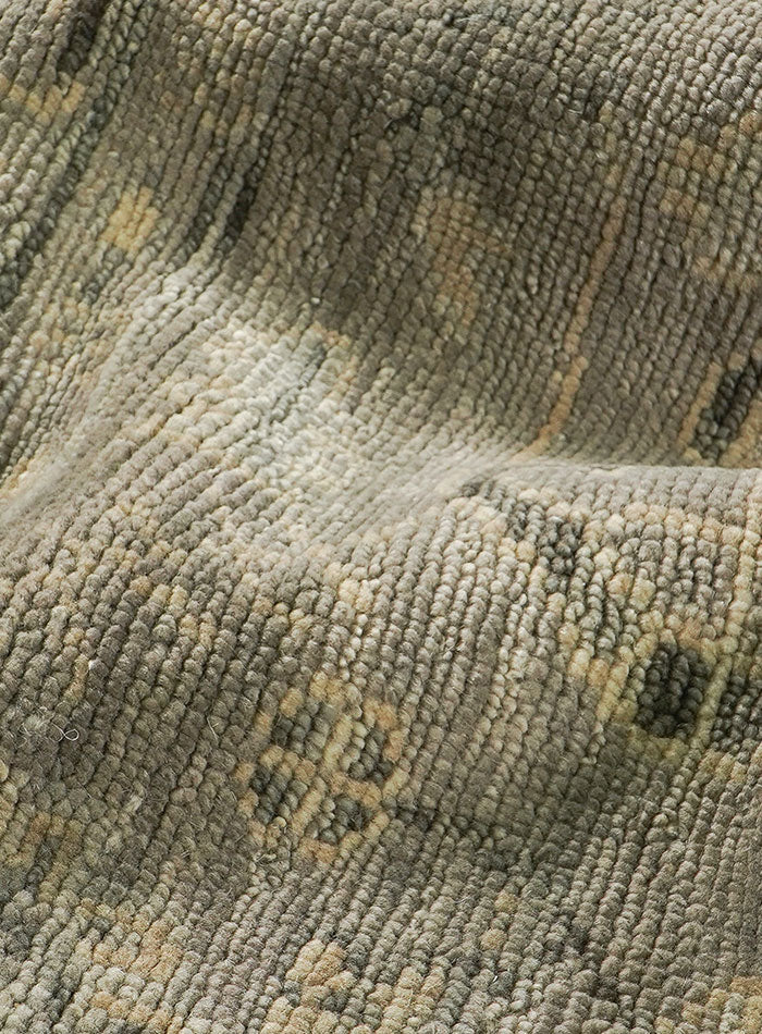Lone Bloom Gray on Gray Hand-Knotted Wool Rug