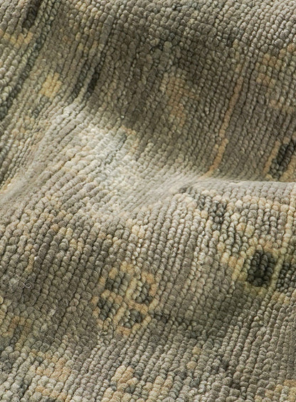Lone Bloom Gray on Gray Hand-Knotted Wool Rug