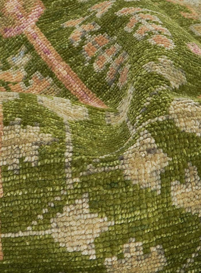 Tree of Life Moss Green Hand-Knotted Wool Rug