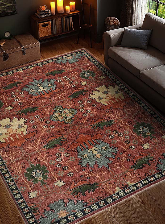 Donegal Burnt Rust Hand-Knotted Wool Rug