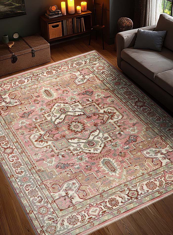 Betford Blush Pink Hand-Knotted Wool Rug